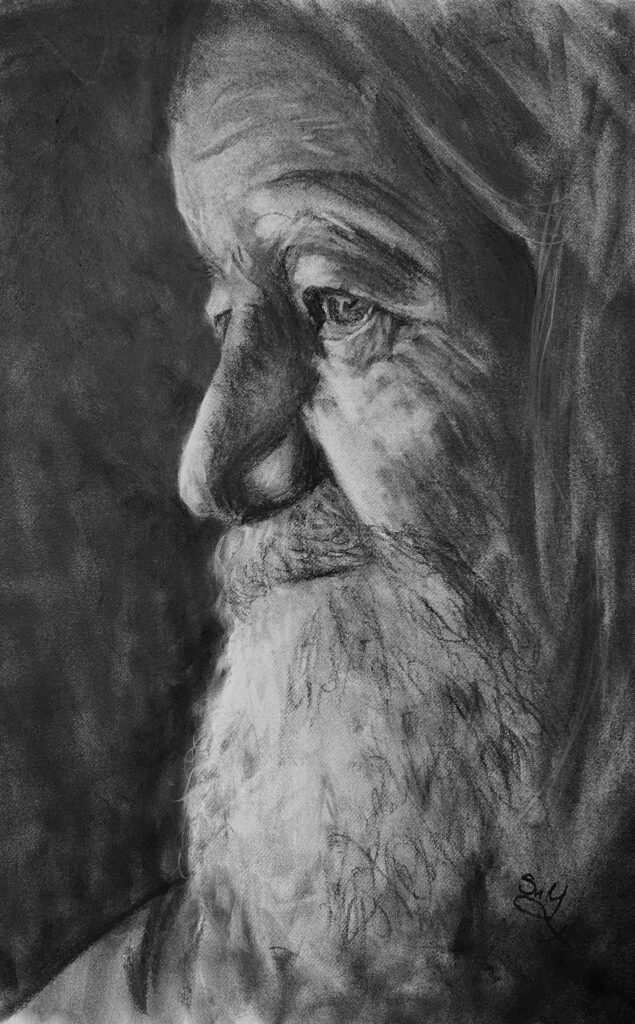 Charcoal study of a man